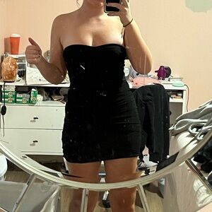 Strapless Black Mini Dress